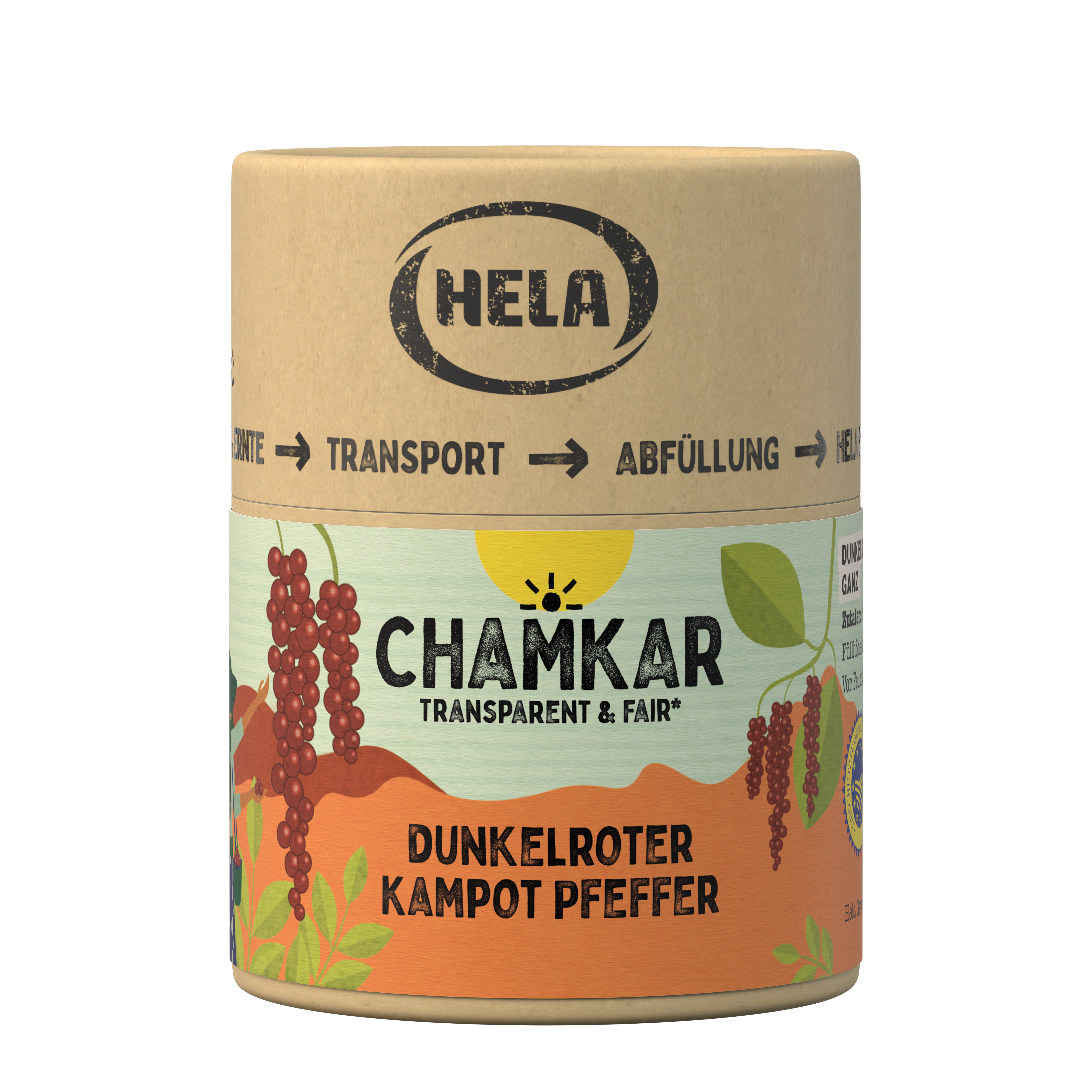 Chamkar Dunkel Roter Kampot Pfeffer ganz 100g